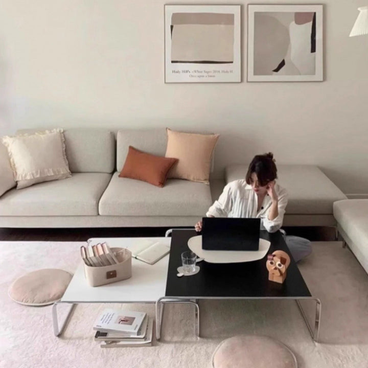 Modern Minimalist Square MDF Iron Coffee Table For Living Room