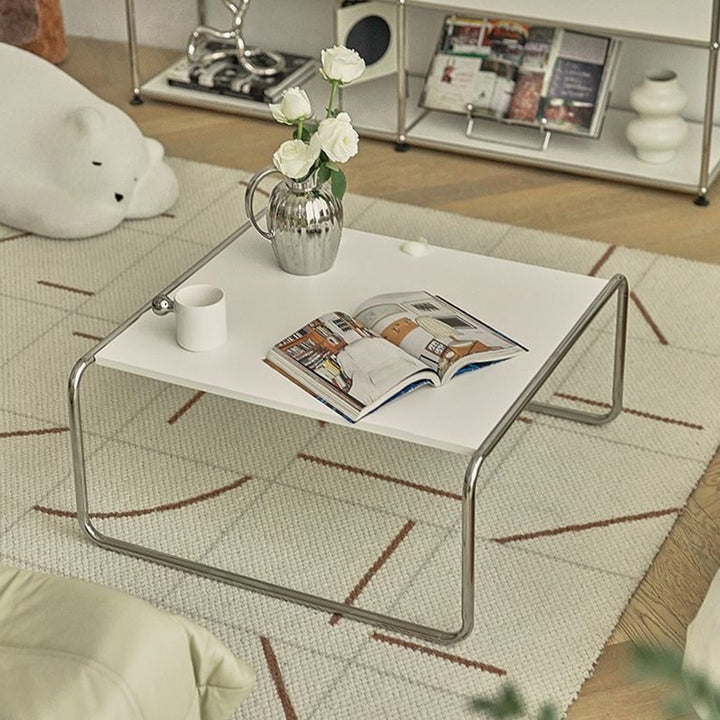 Modern Minimalist Square MDF Iron Coffee Table For Living Room