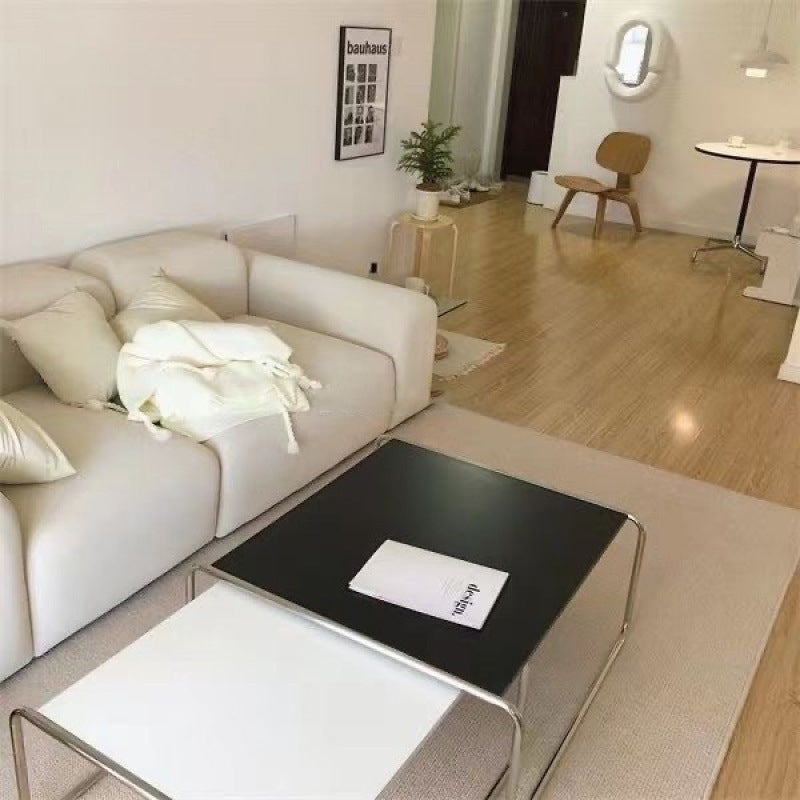 Modern Minimalist Square MDF Iron Coffee Table For Living Room