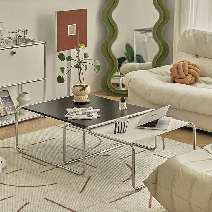 Modern Minimalist Square MDF Iron Coffee Table For Living Room