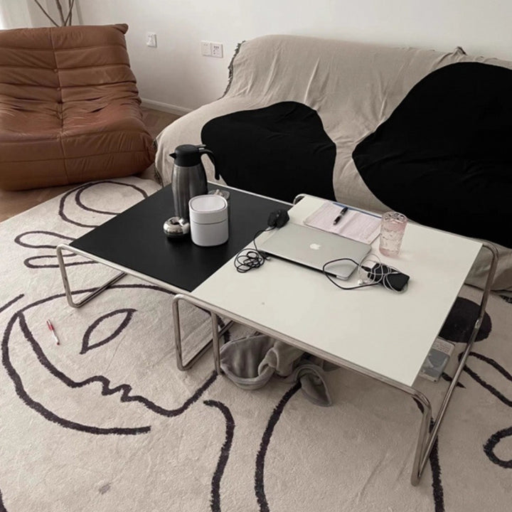 Modern Minimalist Square MDF Iron Coffee Table For Living Room