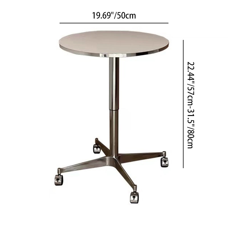 Table basse moderne minimaliste ronde en panneau de particules orientées en aluminium allié, réglable en hauteur, pour salon 