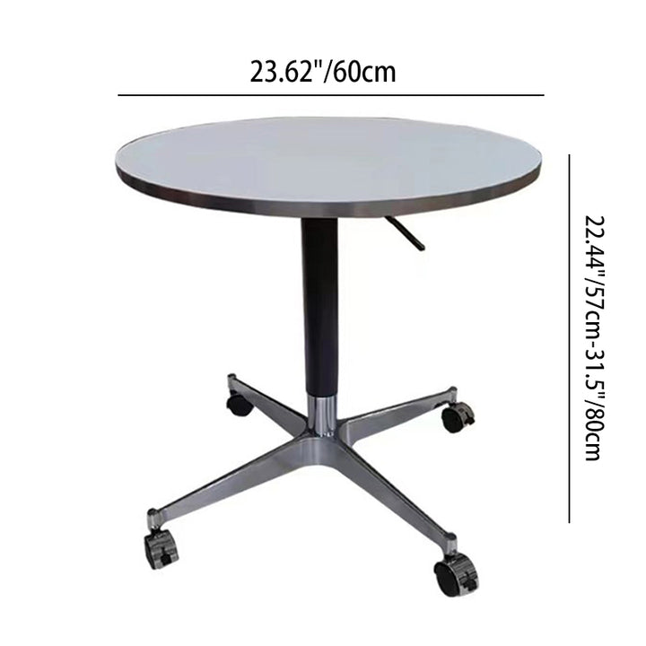 Table basse moderne minimaliste ronde en panneau de particules orientées en aluminium allié, réglable en hauteur, pour salon 