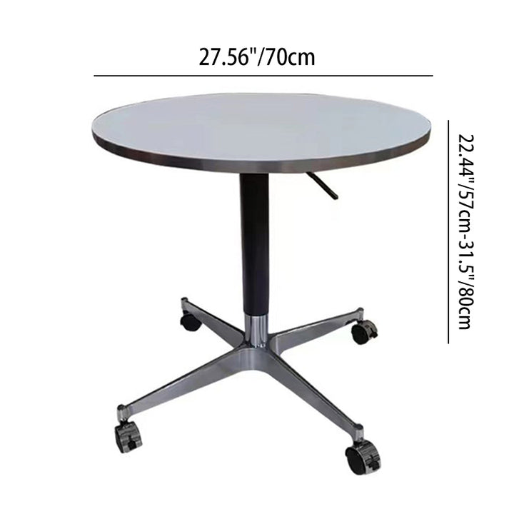 Table basse moderne minimaliste ronde en panneau de particules orientées en aluminium allié, réglable en hauteur, pour salon 