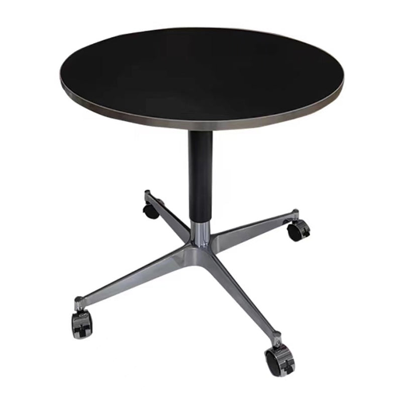 Table basse moderne minimaliste ronde en panneau de particules orientées en aluminium allié, réglable en hauteur, pour salon 