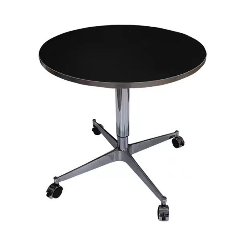 Table basse moderne minimaliste ronde en panneau de particules orientées en aluminium allié, réglable en hauteur, pour salon 