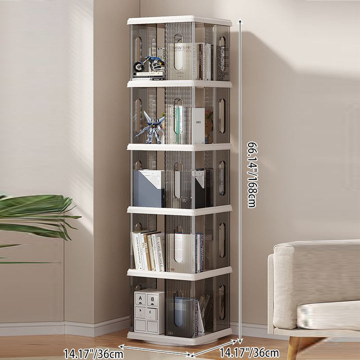 Moderner minimalistischer quadratischer ABS PET Dreh-Aufbewahrungsschrank 2/3/4/5-stufig für das Wohnzimmer 