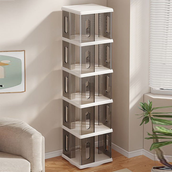 Moderner minimalistischer quadratischer ABS PET Dreh-Aufbewahrungsschrank 2/3/4/5-stufig für das Wohnzimmer 