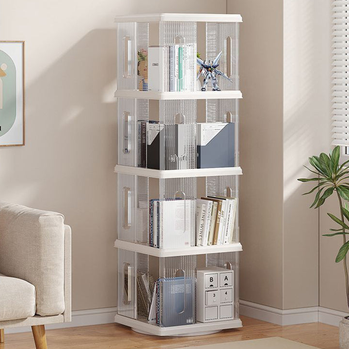 Moderner minimalistischer quadratischer ABS PET Dreh-Aufbewahrungsschrank 2/3/4/5-stufig für das Wohnzimmer 