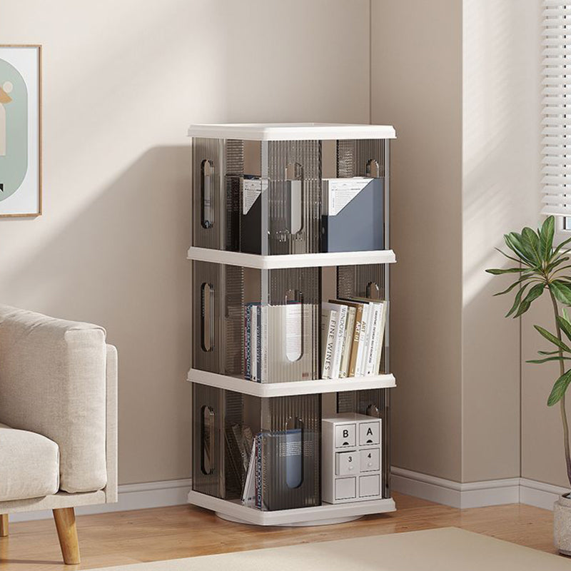 Moderner minimalistischer quadratischer ABS PET Dreh-Aufbewahrungsschrank 2/3/4/5-stufig für das Wohnzimmer 