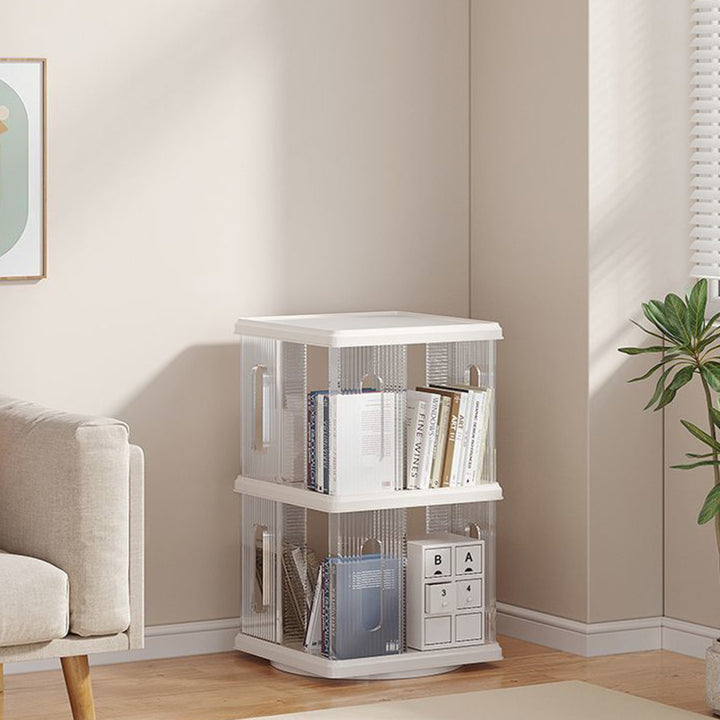Moderner minimalistischer quadratischer ABS PET Dreh-Aufbewahrungsschrank 2/3/4/5-stufig für das Wohnzimmer 