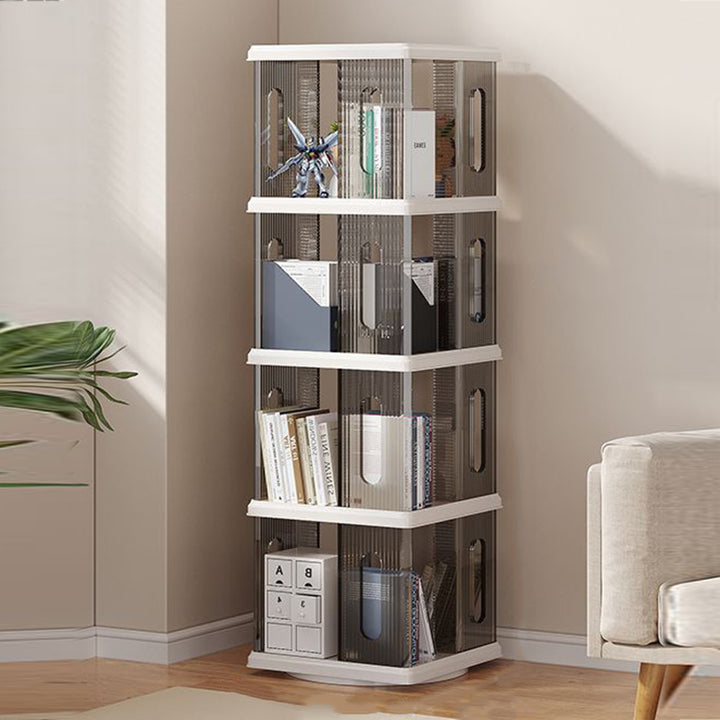 Moderner minimalistischer quadratischer ABS PET Dreh-Aufbewahrungsschrank 2/3/4/5-stufig für das Wohnzimmer 