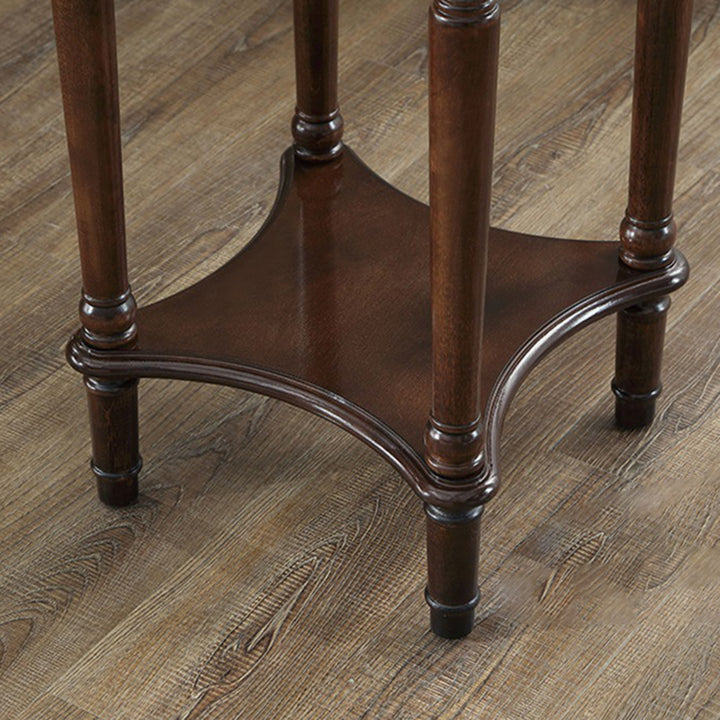 Mesa auxiliar redonda contemporánea retro de MDF y madera maciza con 1 cajón para sala de estar 