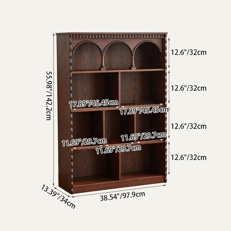 Traditionelles französisches rechteckiges Eichenholz, Eschenholz, Massivholz, Öko-Board-Displayregal, 4-stufig für das Wohnzimmer 