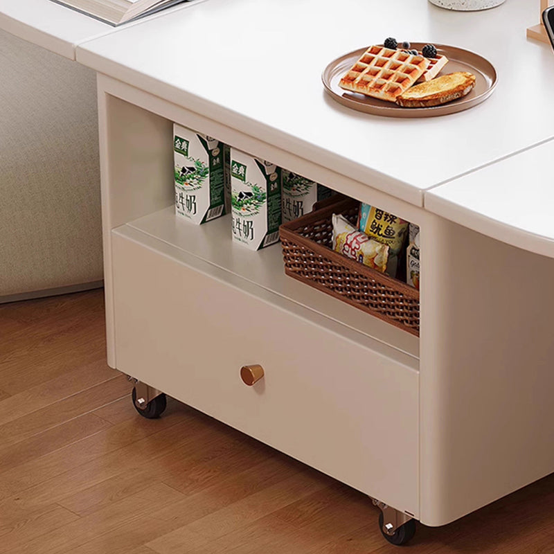 Modern Minimalist Square Ellipse Plywood Eco-Friendly Engineered Wood Pine Wood Foldable Movable Coffee Table 1-Drawer For Living Room