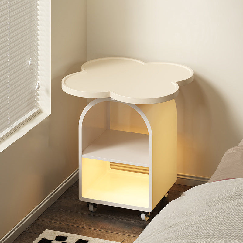 Table de chevet mobile à 3 niveaux en MDF et fer, forme contemporaine créative à quatre feuilles, pour chambre à coucher 