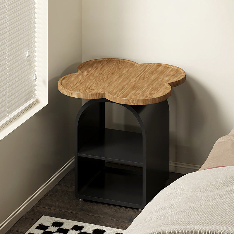 Table de chevet mobile à 3 niveaux en MDF et fer, forme contemporaine créative à quatre feuilles, pour chambre à coucher 