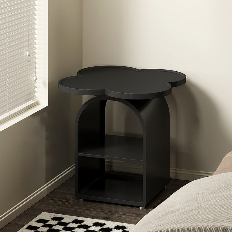 Table de chevet mobile à 3 niveaux en MDF et fer, forme contemporaine créative à quatre feuilles, pour chambre à coucher 