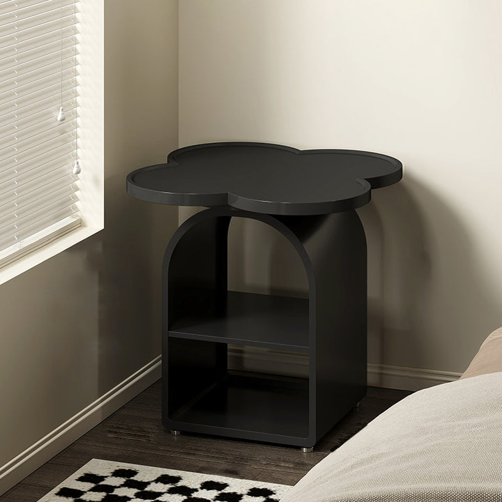 Table de chevet mobile à 3 niveaux en MDF et fer, forme contemporaine créative à quatre feuilles, pour chambre à coucher 