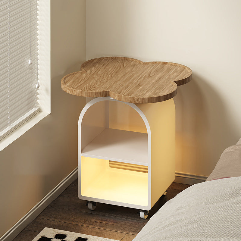 Table de chevet mobile à 3 niveaux en MDF et fer, forme contemporaine créative à quatre feuilles, pour chambre à coucher 