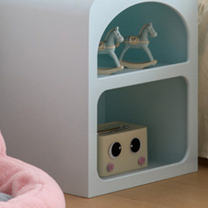 Moderner minimalistischer quadratischer rechteckiger MDF-Nachttisch 3-stufig für das Schlafzimmer 