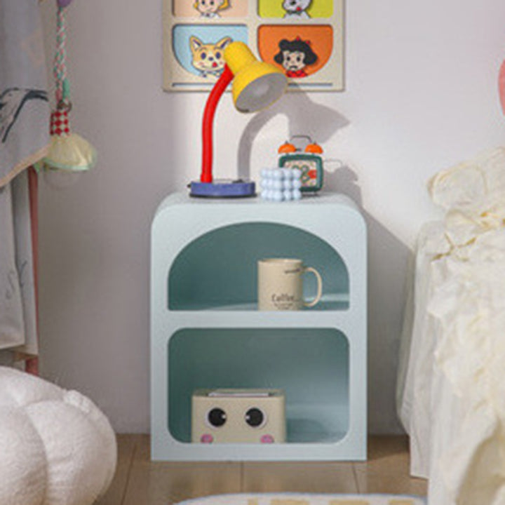 Moderner minimalistischer quadratischer rechteckiger MDF-Nachttisch 3-stufig für das Schlafzimmer 