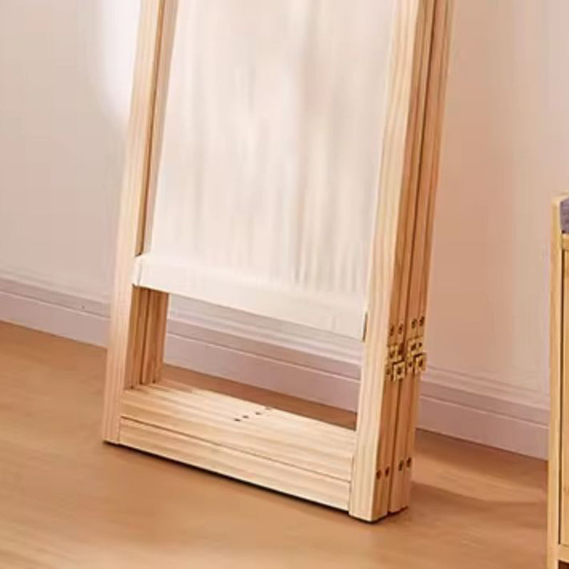 Moderner minimalistischer rechteckiger Raumteiler aus Kiefernholz und Leinen für das Wohnzimmer 