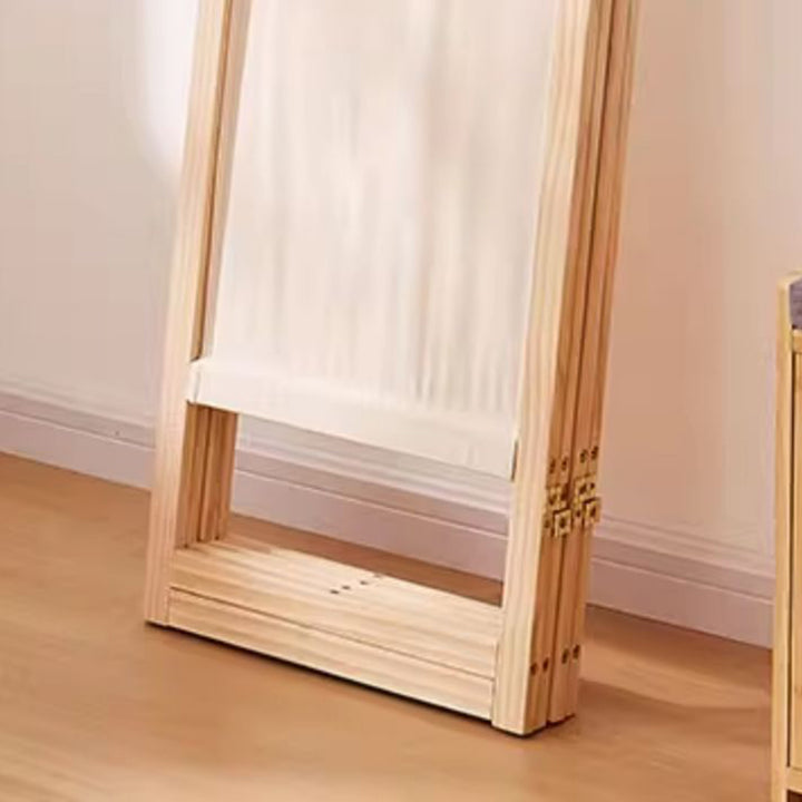 Moderner minimalistischer rechteckiger Raumteiler aus Kiefernholz und Leinen für das Wohnzimmer 