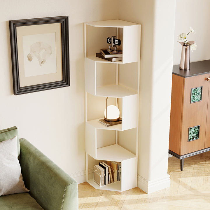 Étagère d'angle en fer triangulaire minimaliste moderne à 4/5 niveaux pour salon 