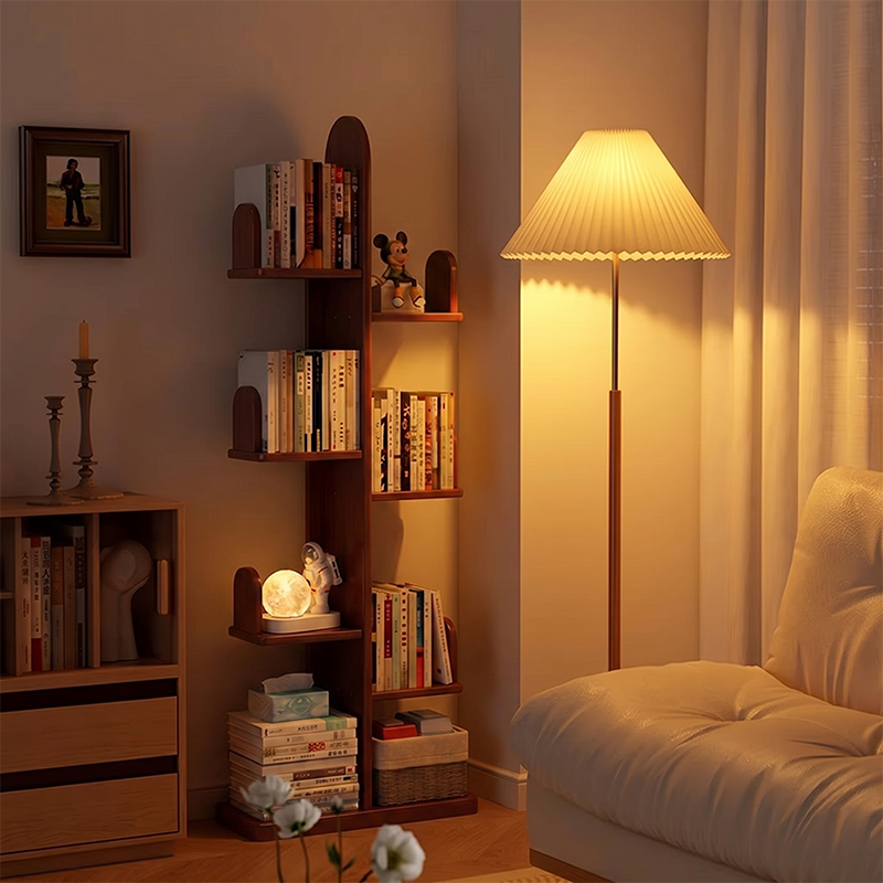 Modern Minimalist Rectangular Rubberwood Cactus Bookshelf 7-Tier For Living Room