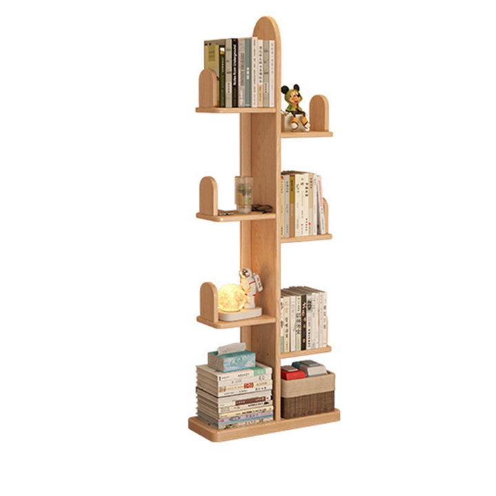 Modern Minimalist Rectangular Rubberwood Cactus Bookshelf 7-Tier For Living Room