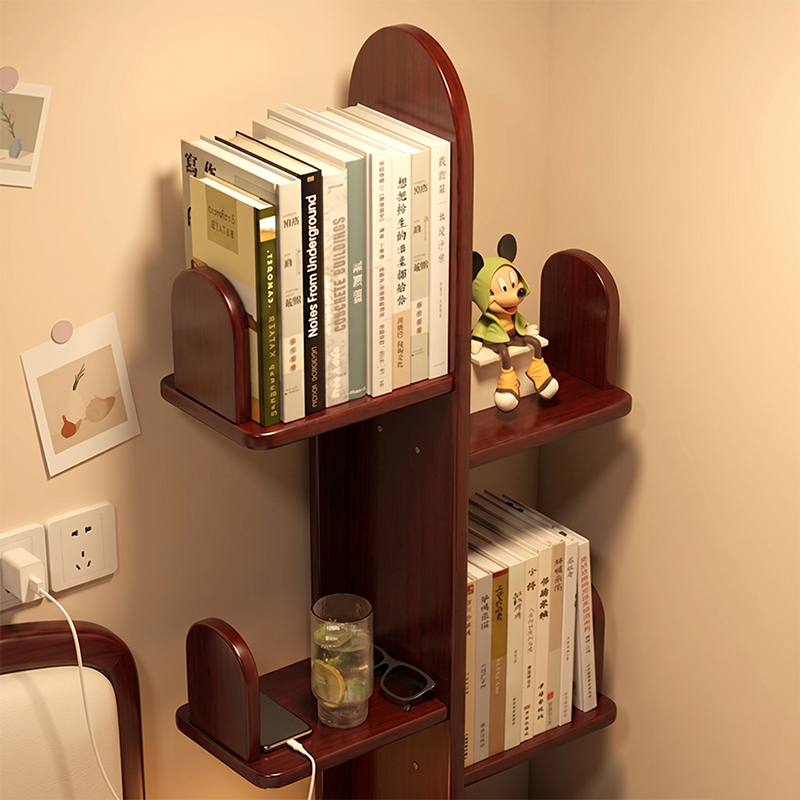 Modern Minimalist Rectangular Rubberwood Cactus Bookshelf 7-Tier For Living Room