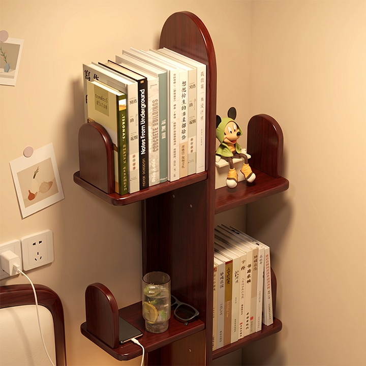 Modern Minimalist Rectangular Rubberwood Cactus Bookshelf 7-Tier For Living Room