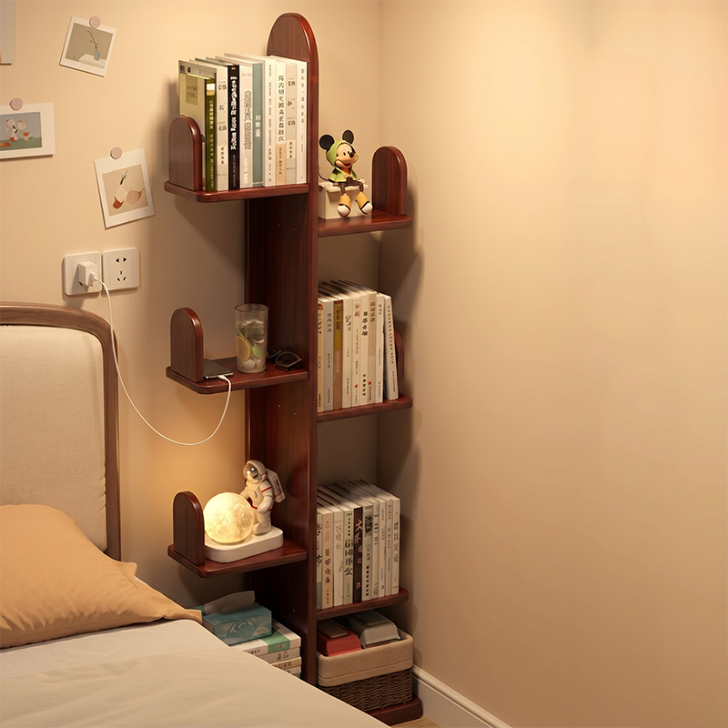 Modern Minimalist Rectangular Rubberwood Cactus Bookshelf 7-Tier For Living Room