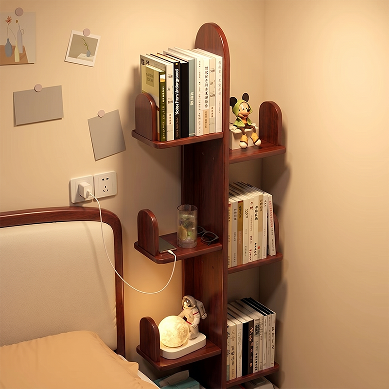 Modern Minimalist Rectangular Rubberwood Cactus Bookshelf 7-Tier For Living Room