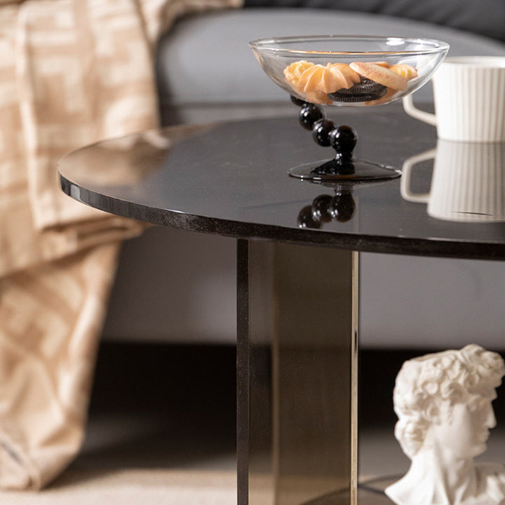 Table basse ronde en acrylique minimaliste moderne à 2 niveaux pour salon 