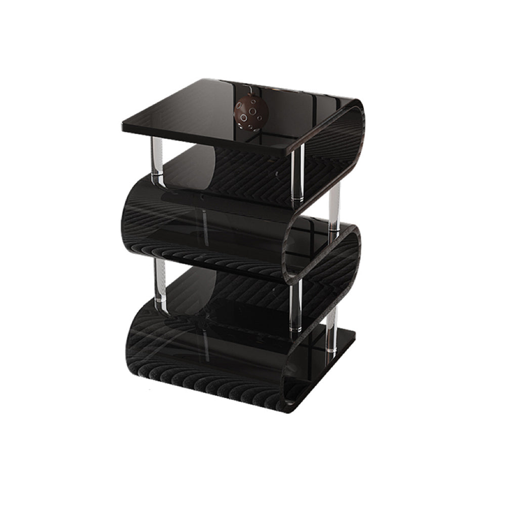 Tabouret bas de rangement carré contemporain en acrylique nordique pour salon 
