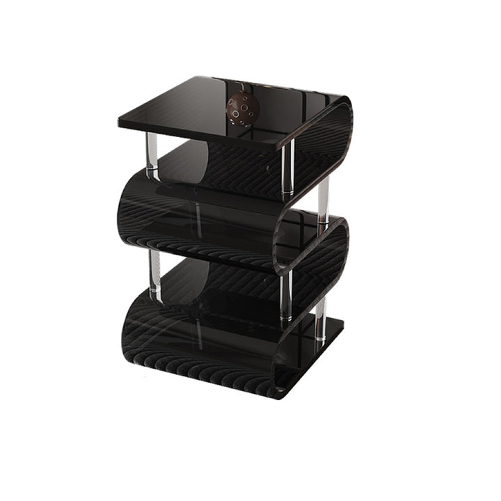 Tabouret bas de rangement carré contemporain en acrylique nordique pour salon 