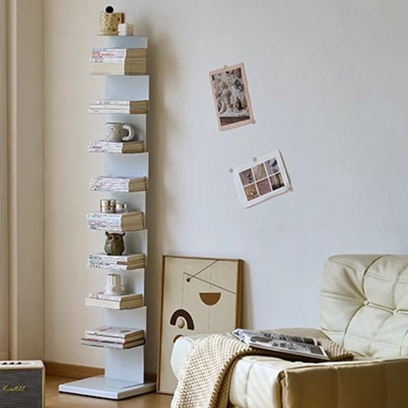 Moderner minimalistischer rechteckiger Bücherregal aus Kohlenstoffstahl mit 5/6/8/9 Ebenen für das Wohnzimmer 
