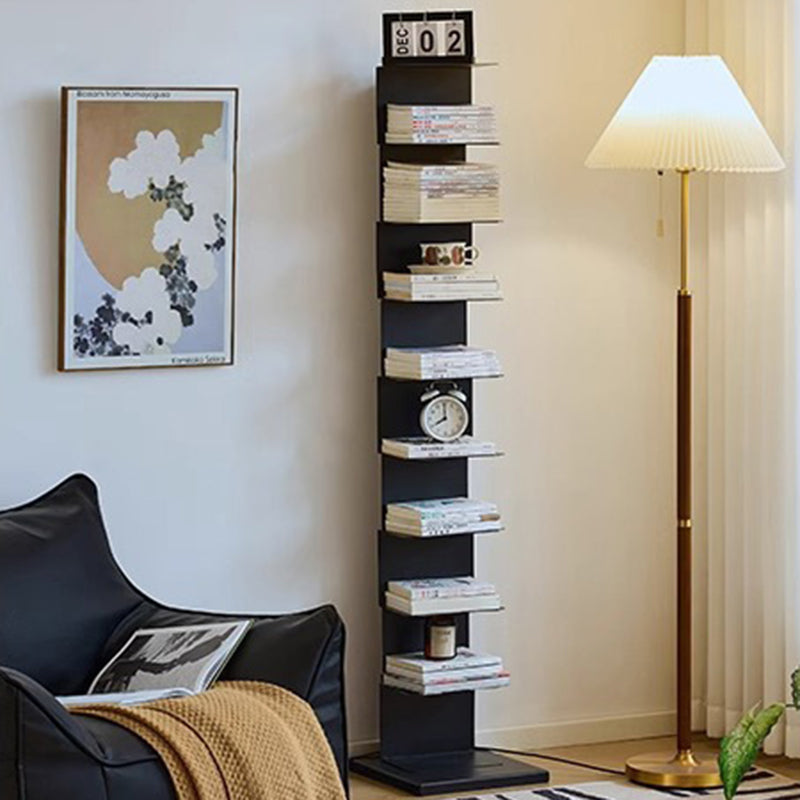 Moderner minimalistischer rechteckiger Bücherregal aus Kohlenstoffstahl mit 5/6/8/9 Ebenen für das Wohnzimmer 