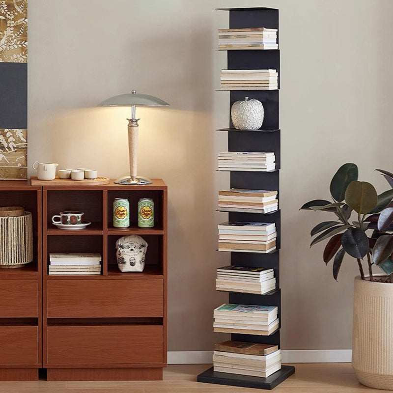 Moderner minimalistischer rechteckiger Bücherregal aus Kohlenstoffstahl mit 5/6/8/9 Ebenen für das Wohnzimmer 