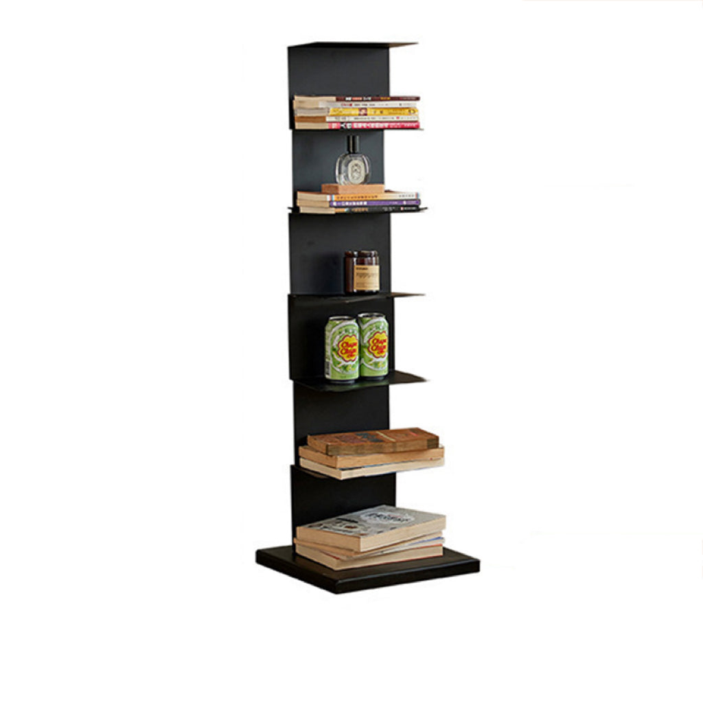 Moderner minimalistischer rechteckiger Bücherregal aus Kohlenstoffstahl mit 5/6/8/9 Ebenen für das Wohnzimmer 