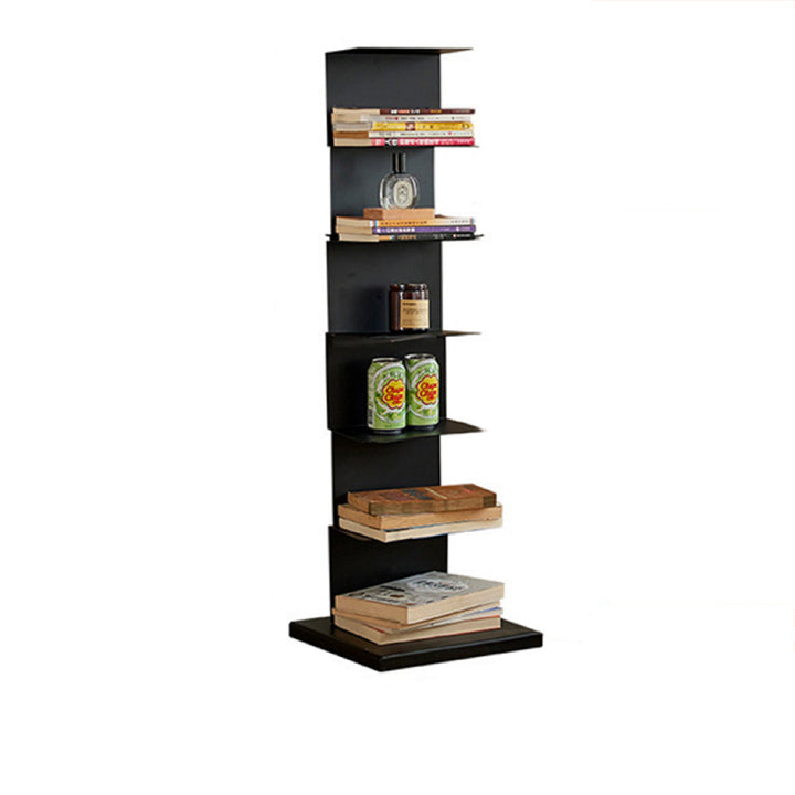 Moderner minimalistischer rechteckiger Bücherregal aus Kohlenstoffstahl mit 5/6/8/9 Ebenen für das Wohnzimmer 