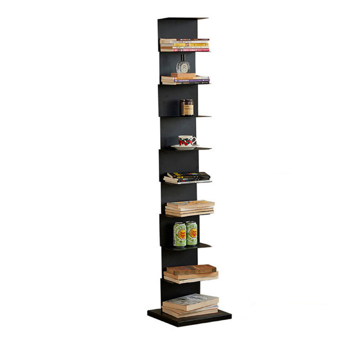 Moderner minimalistischer rechteckiger Bücherregal aus Kohlenstoffstahl mit 5/6/8/9 Ebenen für das Wohnzimmer 