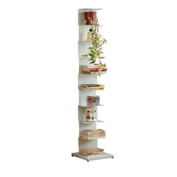 Moderner minimalistischer rechteckiger Bücherregal aus Kohlenstoffstahl mit 5/6/8/9 Ebenen für das Wohnzimmer 