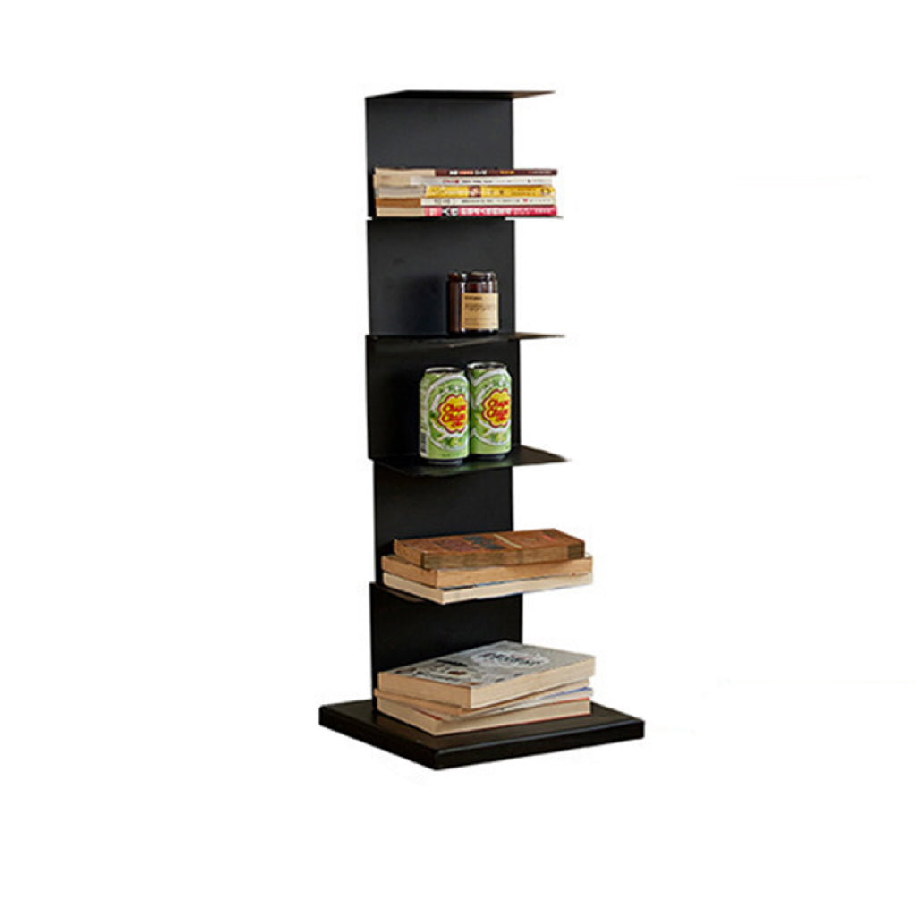 Moderner minimalistischer rechteckiger Bücherregal aus Kohlenstoffstahl mit 5/6/8/9 Ebenen für das Wohnzimmer 