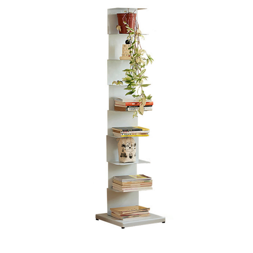 Moderner minimalistischer rechteckiger Bücherregal aus Kohlenstoffstahl mit 5/6/8/9 Ebenen für das Wohnzimmer 