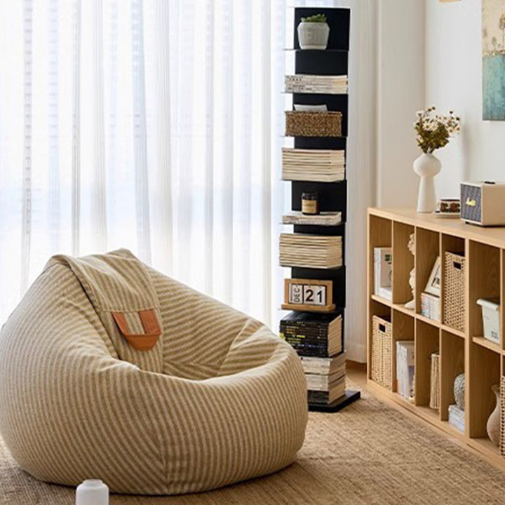 Moderner minimalistischer rechteckiger Bücherregal aus Kohlenstoffstahl mit 5/6/8/9 Ebenen für das Wohnzimmer 