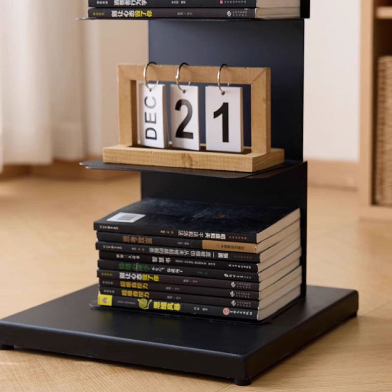 Moderner minimalistischer rechteckiger Bücherregal aus Kohlenstoffstahl mit 5/6/8/9 Ebenen für das Wohnzimmer 