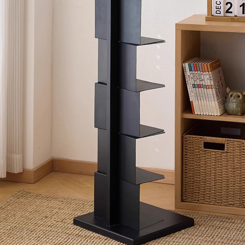 Moderner minimalistischer rechteckiger Bücherregal aus Kohlenstoffstahl mit 5/6/8/9 Ebenen für das Wohnzimmer 